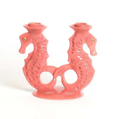 Coral Seahorse Candlestick